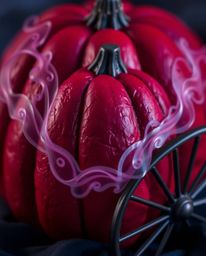 Witness a mesmerizing close-up of a magical pumpkin undergoing a stunning transformation into a beautiful carriage. Dominated