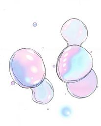 A mesmerizing 3D render featuring iridescent colors overlaying a hand-drawn sketch of ethereal, spiritual fluid organic blobs