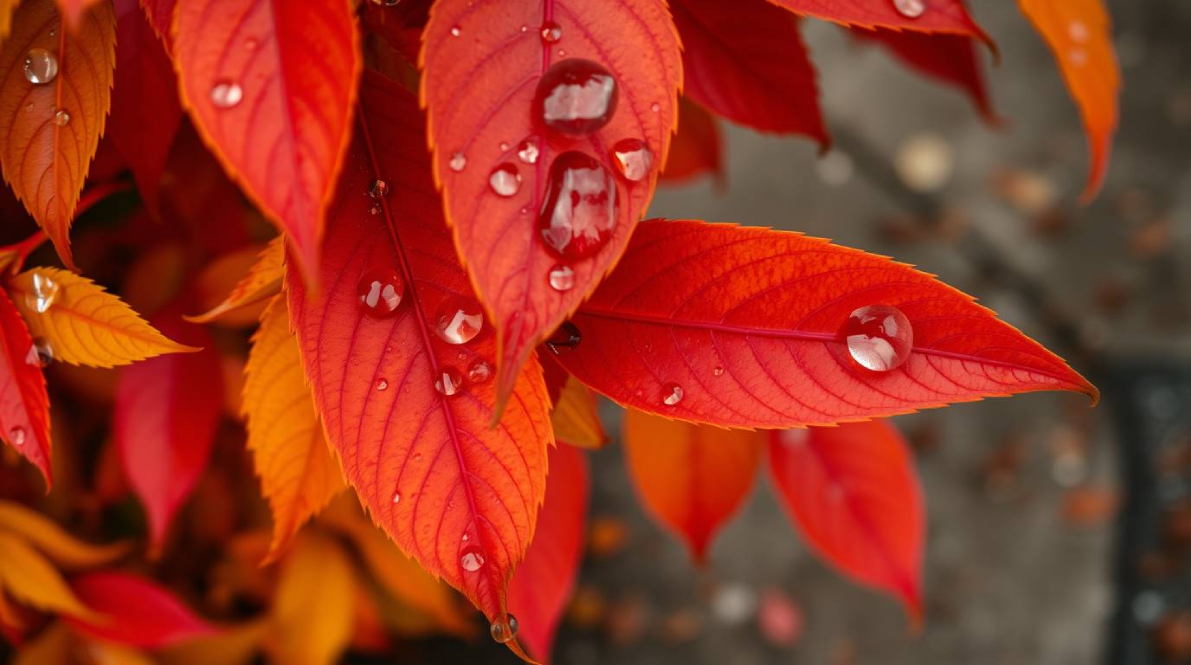 Experience the beauty of nature with this warm overhead bird's eye view featuring a stunning sunset reflecting in raindrops o