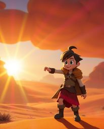 Embark on a captivating Disney-style desert adventure with a courageous hero at its heart. This stunning visual experience is