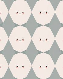 This collection showcases an adorable and cute hand-drawn sketch of a geometric pattern wallpaper rendered in soft pastel gra