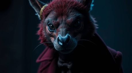 Discover captivating digital art featuring a sarcastic animal sidekick with expressive eyes.  The artwork is characterized by
