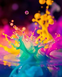 Explore the captivating world of ink in water through macro photography, where colorful splashes create ethereal shapes again