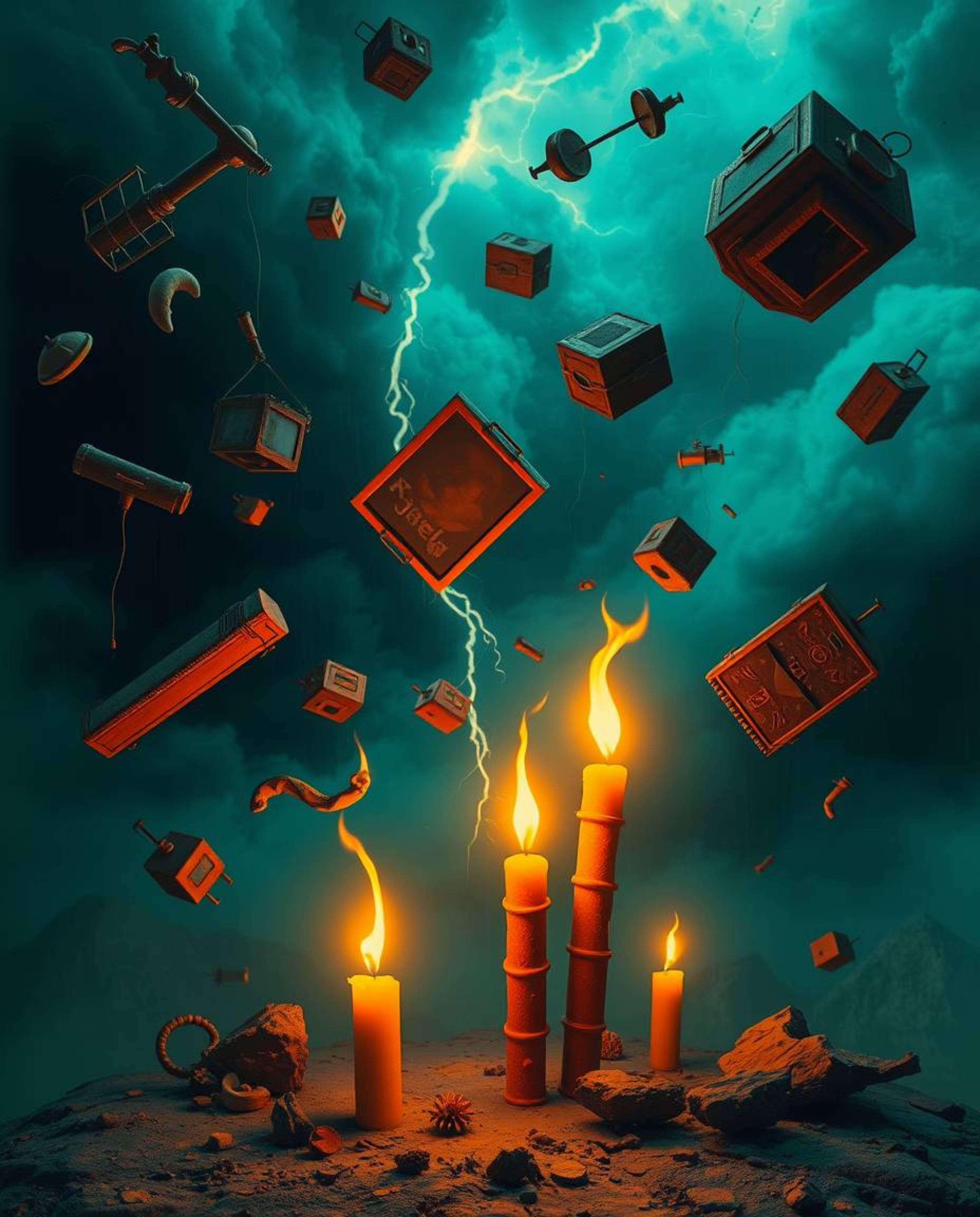 Experience a breathtaking surreal storm where gravity is defied, and everyday objects take flight. Immerse yourself in a scen
