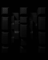A mesmerizing jet-black image features a repetitive cube pattern, echoing the impossible geometries of M.C. Escher.  Deep sha