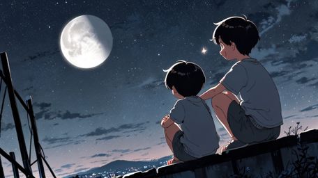 Immerse yourself in a heartwarming, Pixar-style anime that tells the story of a unique friendship between a kid and the moon.