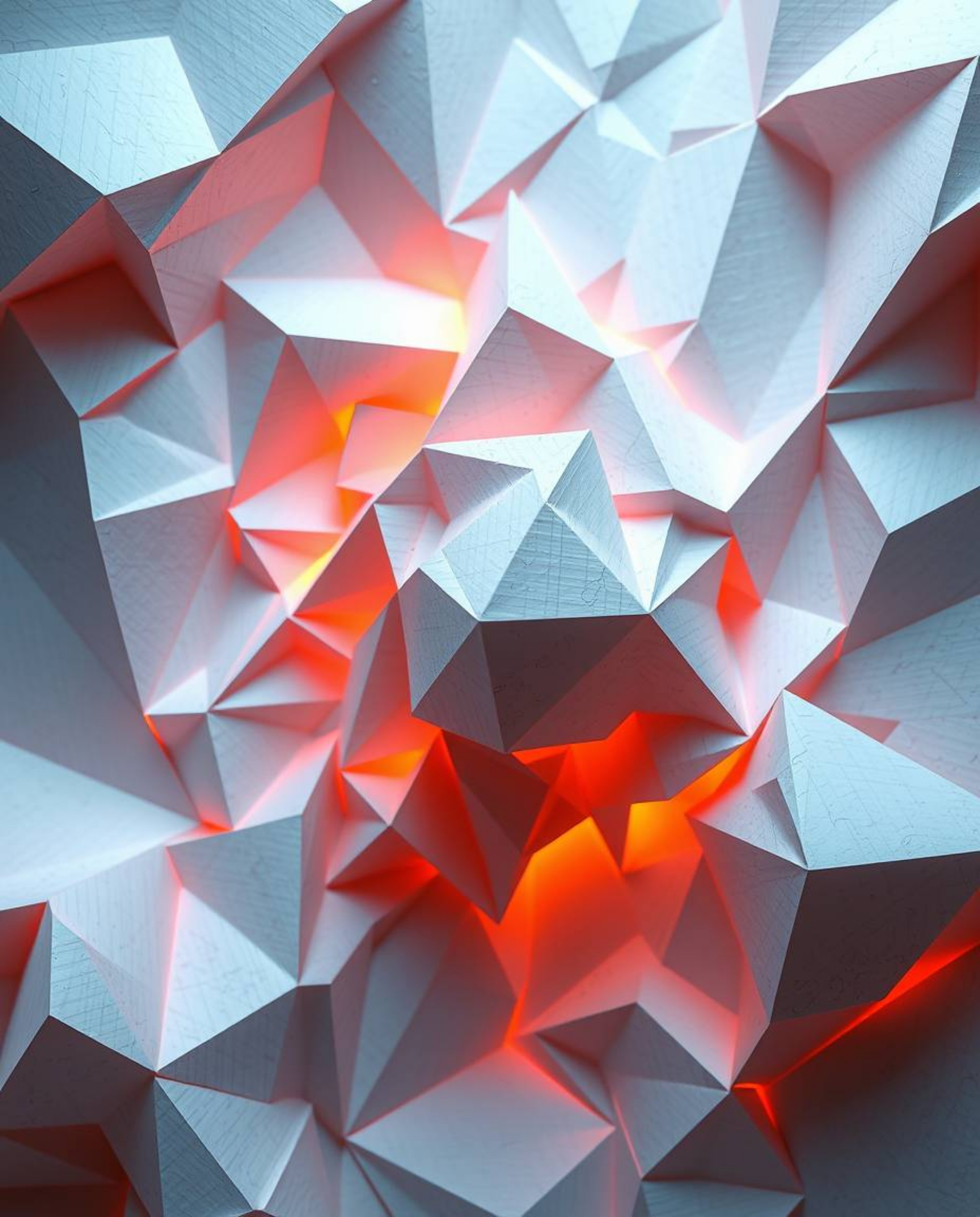Discover intricate origami art infused with glitch effects, creating abstract shapes and fragmented forms.  The folded paper 