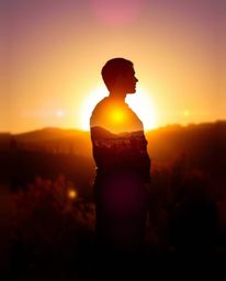 Explore a captivating digital painting featuring silhouetted backlighting and warm autumn colors, creating an earthy and cozy