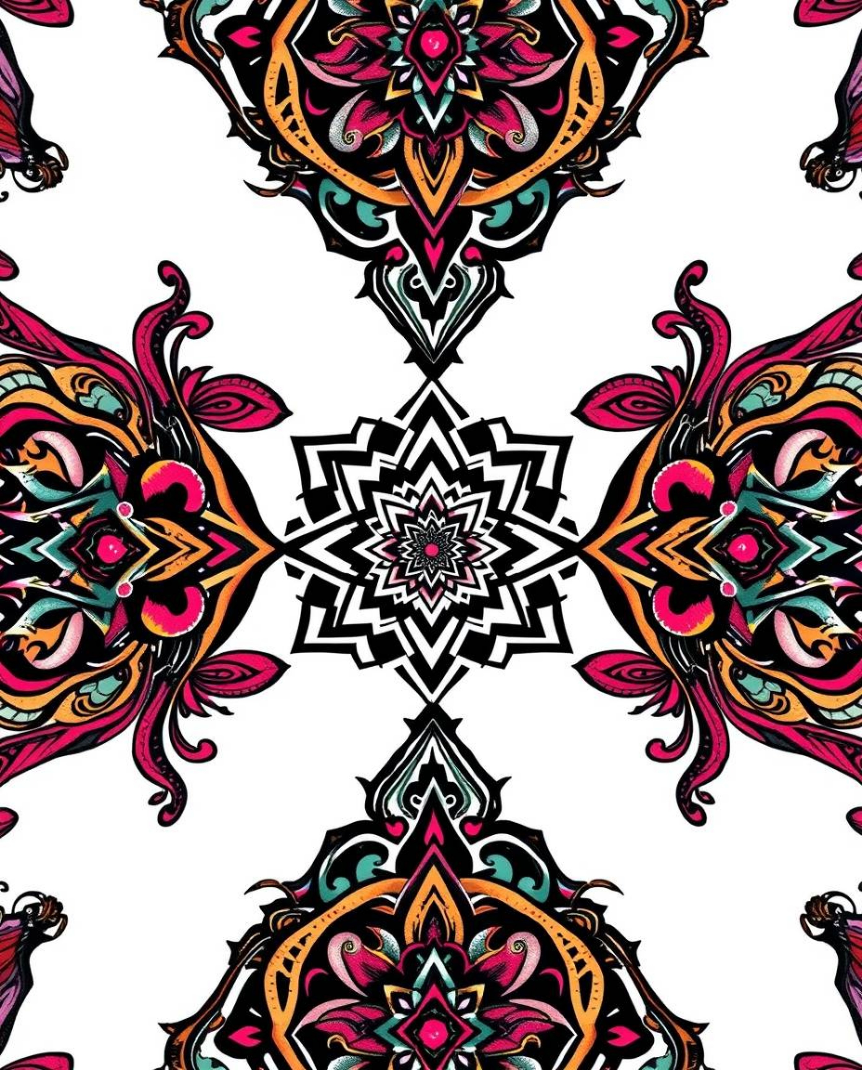 This striking art print features a traditional tattoo aesthetic blended with a modern black and white geometric optical illus
