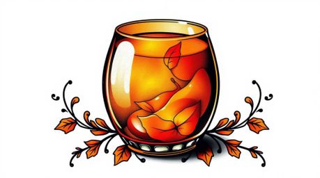 Explore a vibrant traditional tattoo art print showcasing a glass object that flawlessly reflects smooth gradient textures in