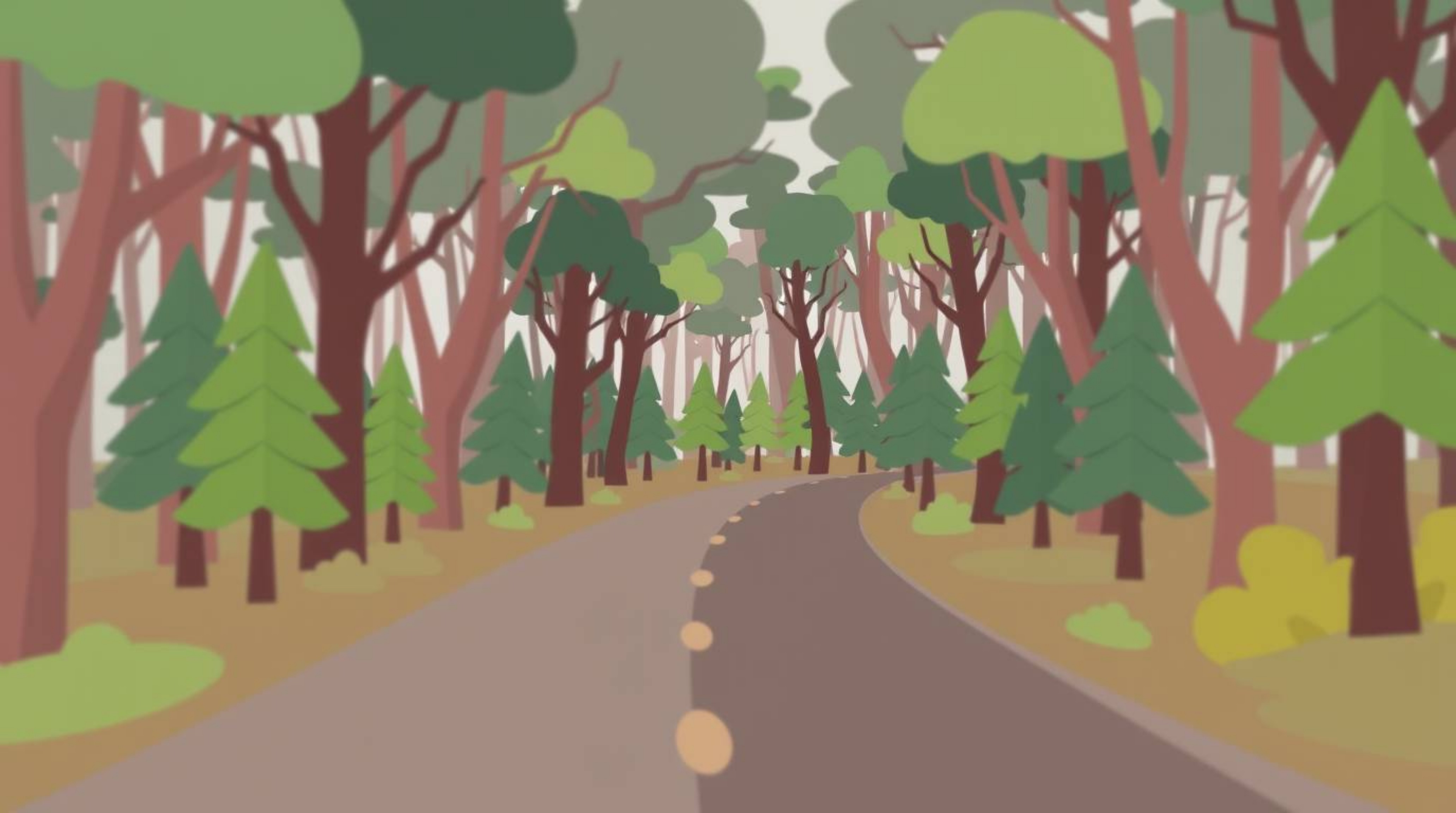 Experience a thrilling chase scene through a perpetually looping forest background.  This modern animation utilizes a flat de