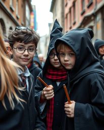 Capture spontaneous candid moments of young wizards in a magical school setting. This collection features tight close-up shot