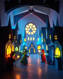 Immerse yourself in a world of wonder with this depiction of a magical school filled with young wizards, rendered in an intri