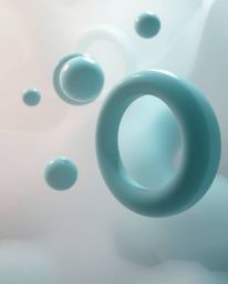 Immerse yourself in a soft, dreamy cinematic rendering showcasing abstract 3D shapes gracefully floating in space. The image 