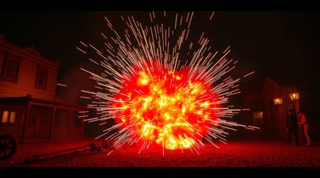 Experience a classic exploding TNT gag from the wild west, brilliantly reimagined as creative light art. This stunning visual