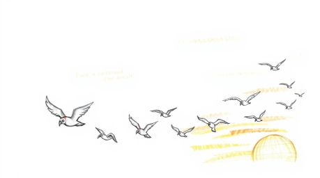 A heartwarming hand-drawn sketch in the style of Pixar depicts a blind owl, rendered with textured pencil strokes, leading a 