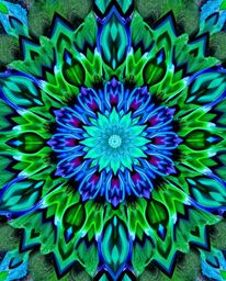 Explore the mesmerizing beauty of a geometric floral mandala featuring vibrant colors and a symmetric design. Captured from a