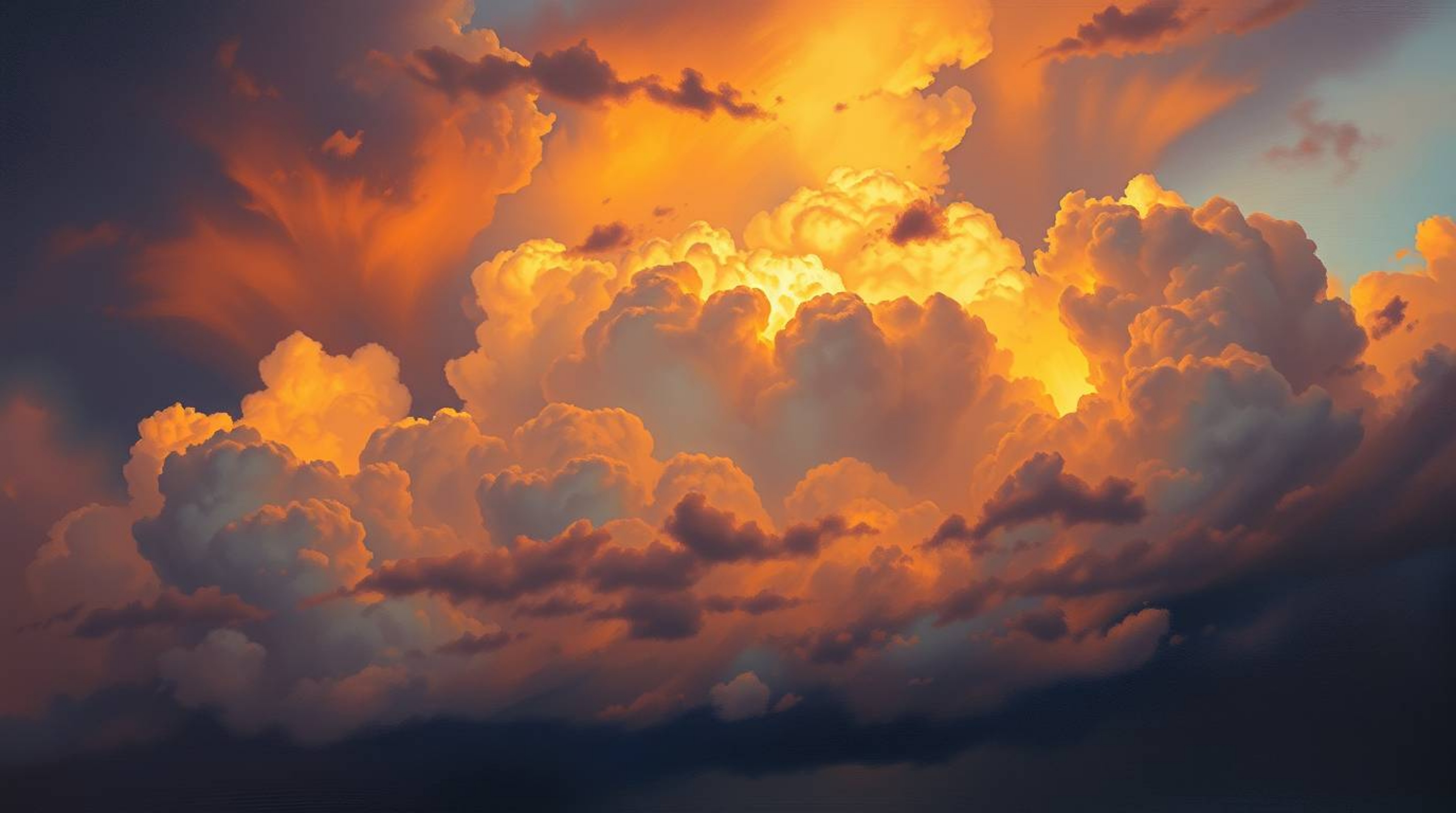 Experience the breathtaking beauty of a classic oil painting depicting a dramatic thunderstorm at sunset.  This film-like com