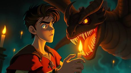 Step into an unsettling world where warm terracotta and cool teal create an eerie atmosphere. Witness a charming prince with 