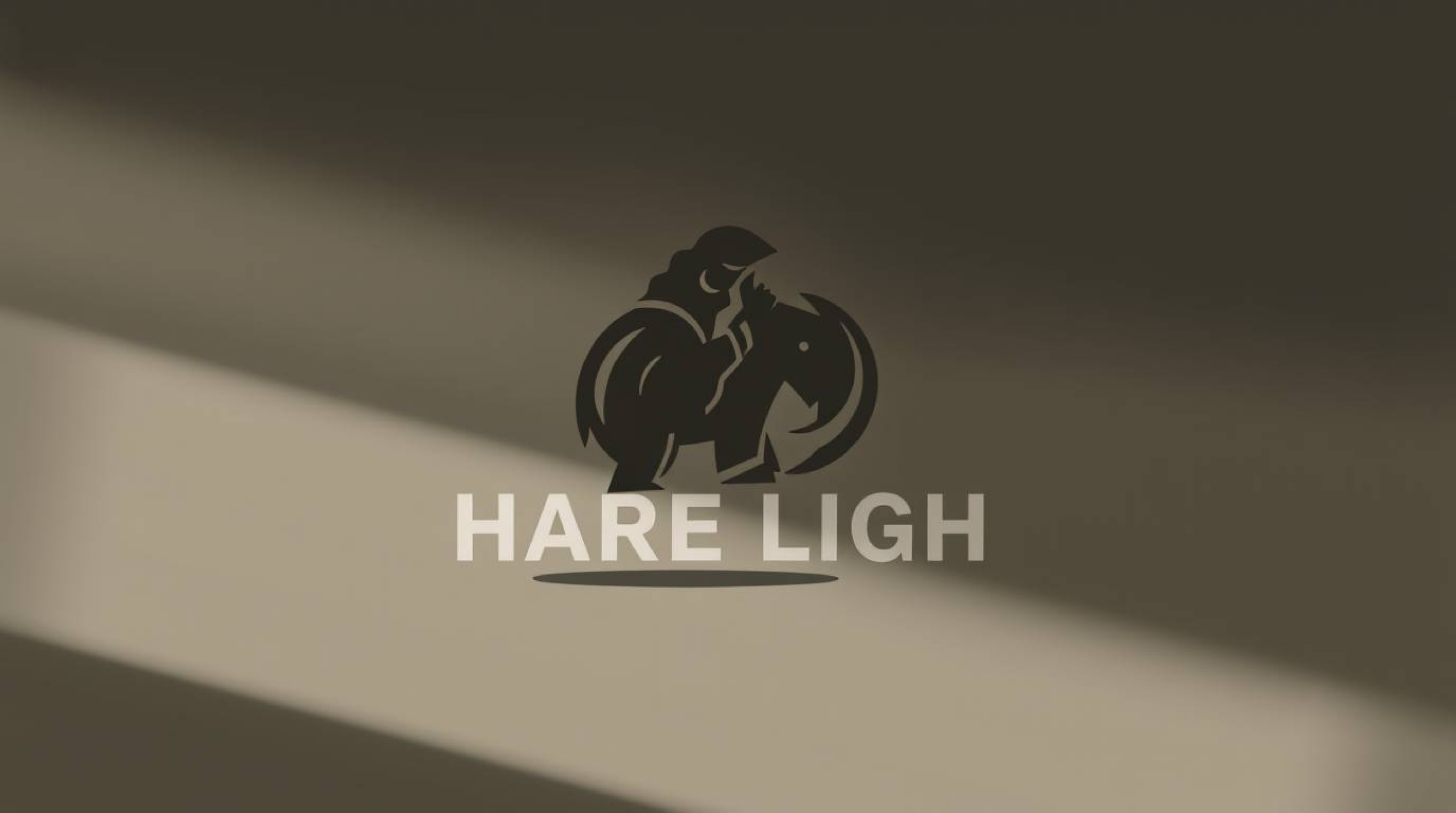 Explore the raw intensity of a strong, geometric logo design featuring caveman cooking mammoth meat under harsh, direct light