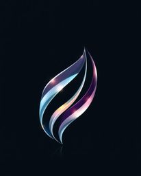 Explore the captivating realm of geometric logo design featuring clean, precise lines and dynamic, glassy, fluid 3D shapes in