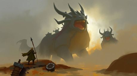 This collection showcases dynamic digital sketches with loose, painterly strokes and a misty atmosphere, often depicting epic