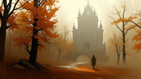 This collection showcases digital sketches with loose, painterly strokes, capturing warm autumn colors and a misty atmospheri