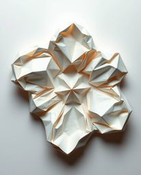 Explore mesmerizing origami-style 3D fluid mercury sculptures captured from an overhead bird's eye view. The intricate design