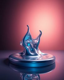 Explore stunning sculptural 3D fluid shapes crafted with a mercury-like finish. These reflective art pieces are brought to li