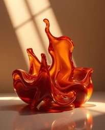 Immerse yourself in a captivating visual experience featuring sculptural 3D fluid shapes crafted from mercury, enhanced by a 