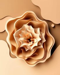 Explore intricate 3D illustrations featuring fluid shapes in calming earth tones, precisely rendered with geometric elements 