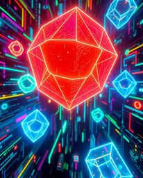 Immerse yourself in a vibrant cyberspace matrix illuminated by glowing bioluminescent colors. Futuristic sci-fi style glitche