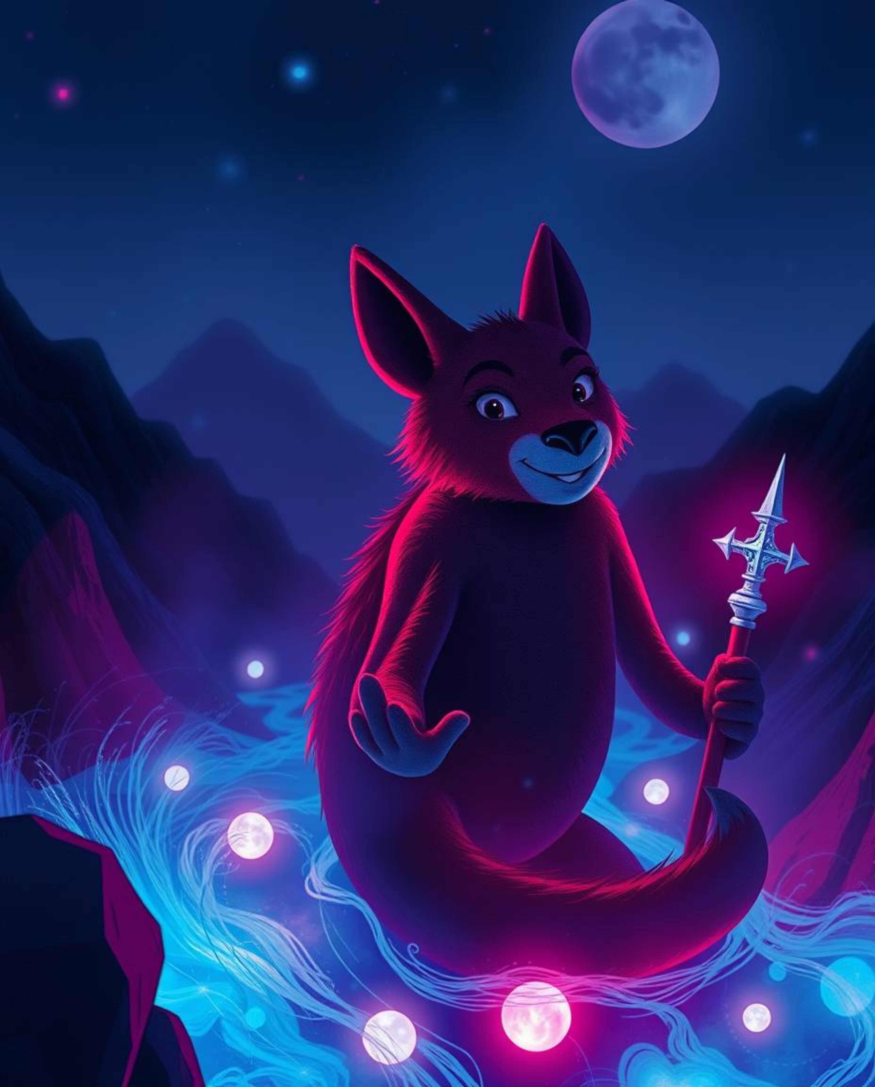 Embark on a captivating journey with a talking animal sidekick and a courageous hero.  Their adventure is bathed in the rich,
