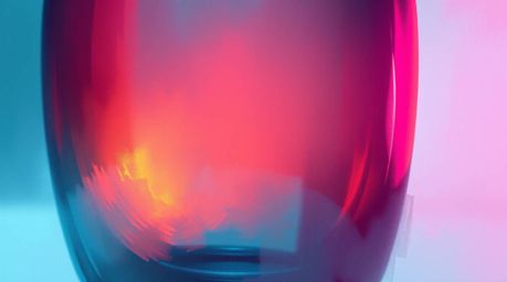 This artwork features a bright and vibrant composition, employing complementary colors in a misty, atmospheric rough digital 