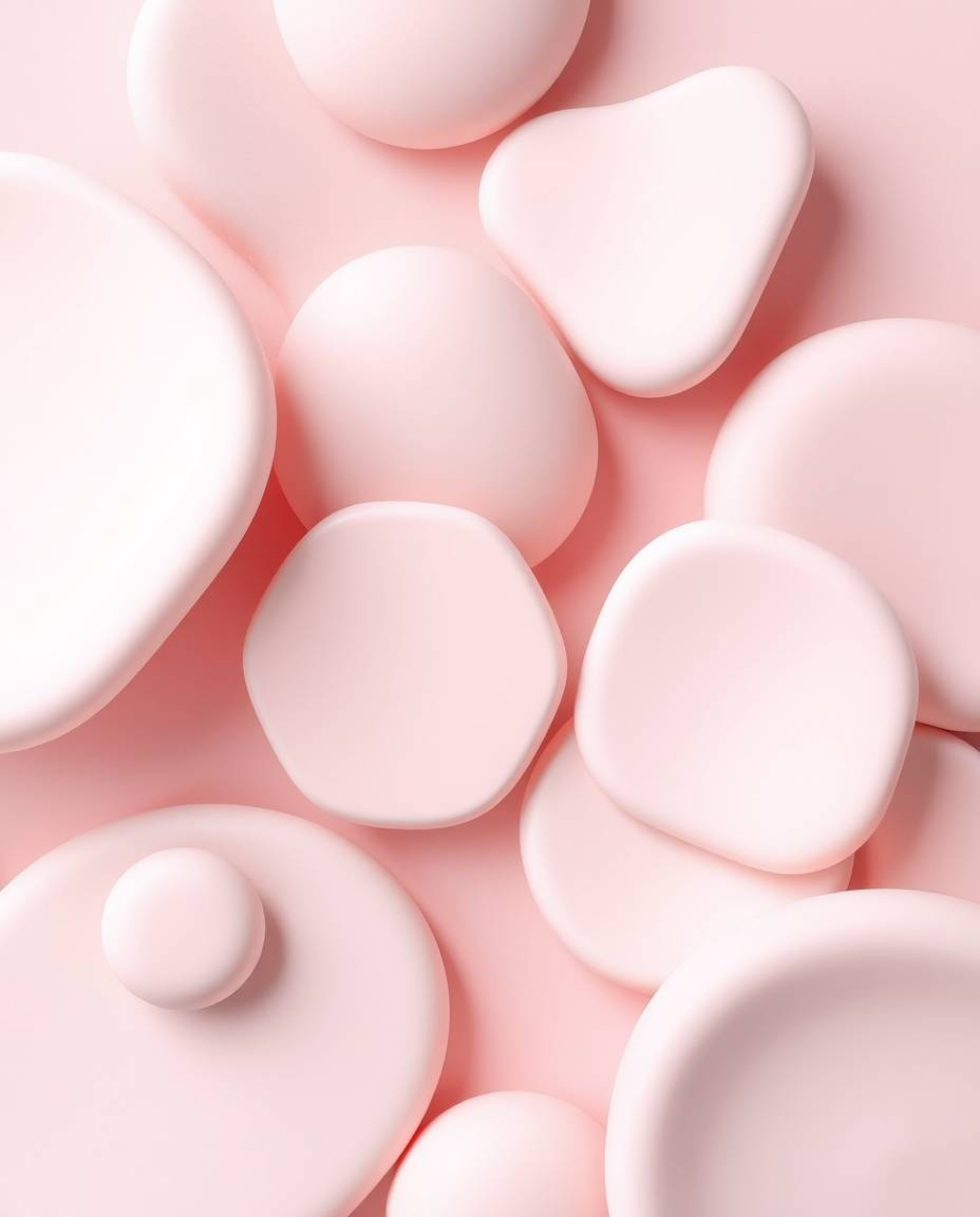 Explore a captivating world where soft pastel colors gracefully embellish 3D shapes, showcasing a smooth gradient texture and