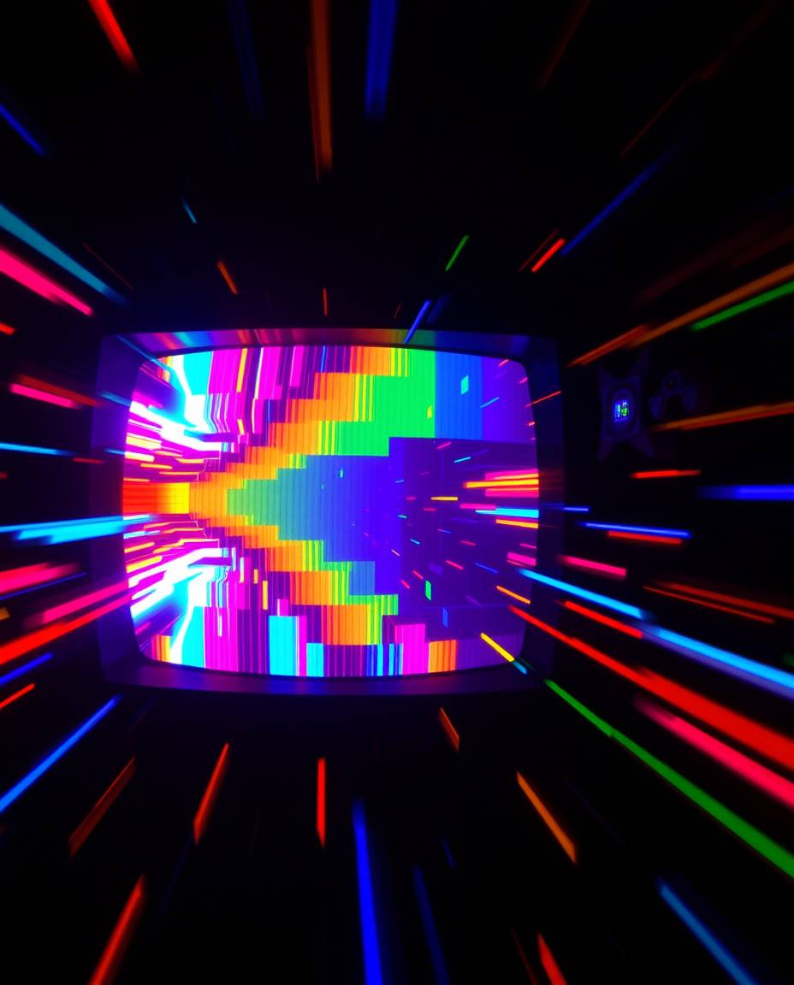 Explore the captivating world of creative light art with a retro twist.  This collection features stunning visuals of TV scre