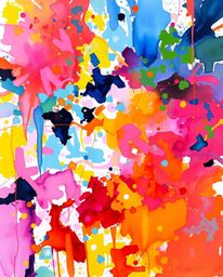 Discover stunning bold acrylic paintings and vibrant watercolor splashes.  Experience the chaotic harmony of textured brushst