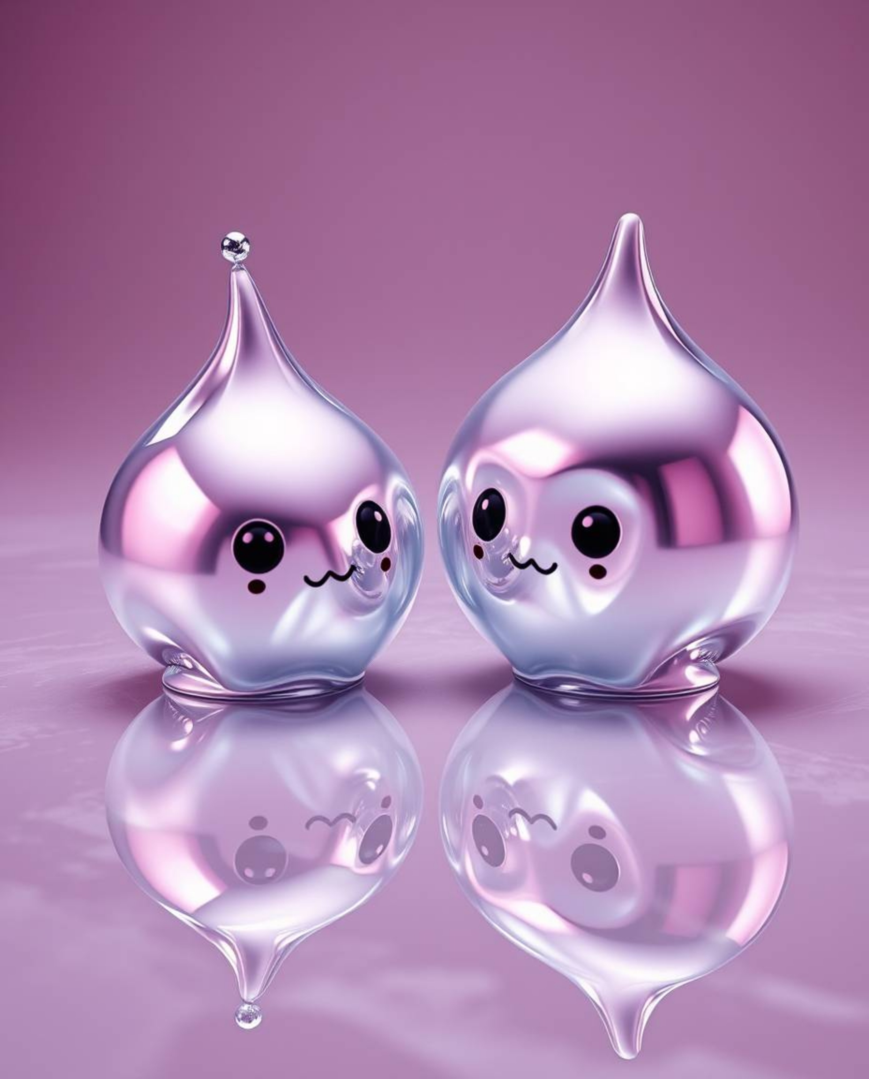 These adorable and charming sculptural 3D fluid mercury shapes present an otherworldly aesthetic, captured in surreal infrare