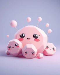 Explore the captivating world of adorable 3D shapes adorned with smooth gradient textures in a futuristic art style. This col