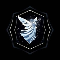 This logo design features a fairy godmother emerging from a swirl of sparkles, employing a dramatic cinematic style.  The com