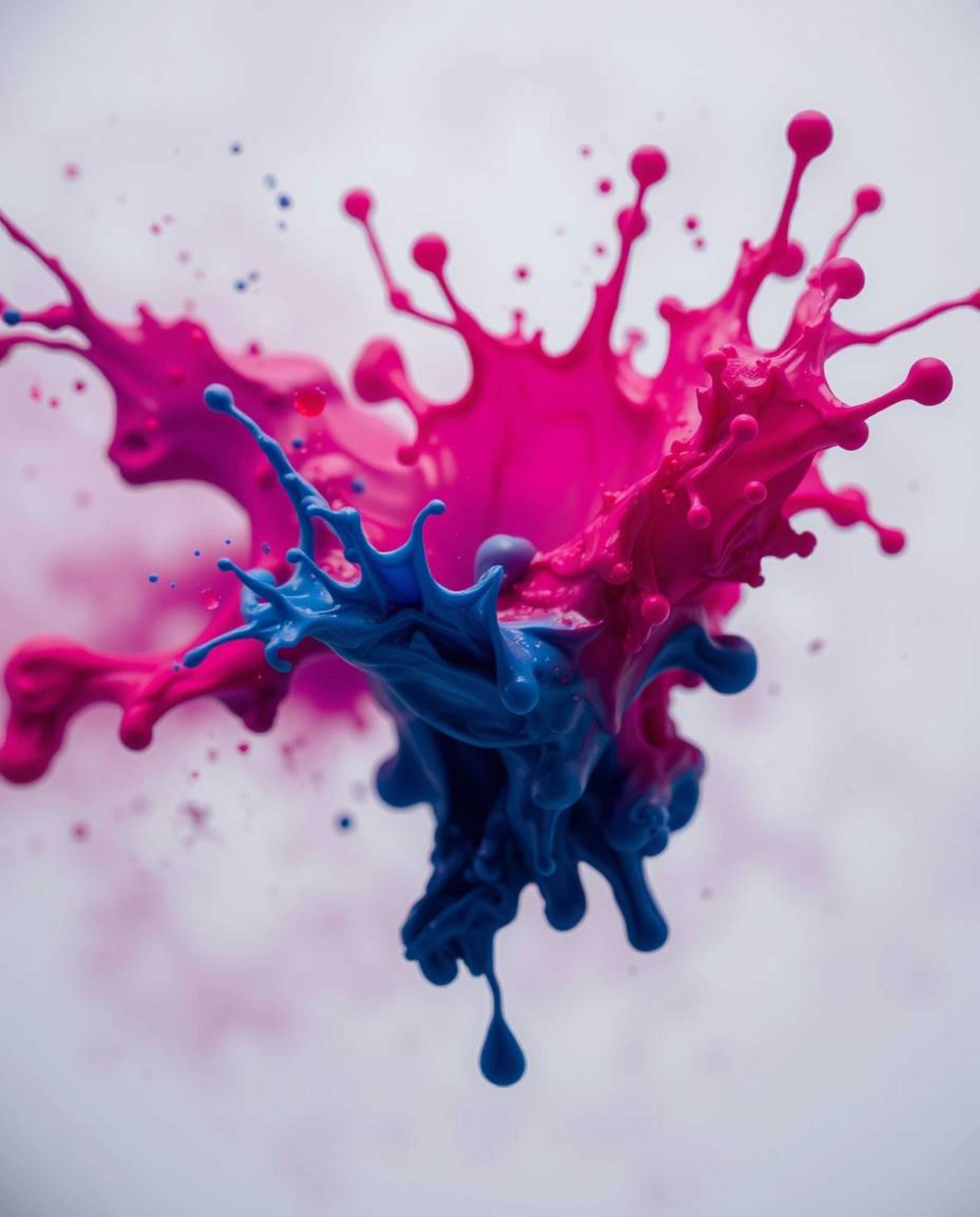 This stunning high-resolution stock photo captures a vibrant paint splash suspended in mid-air, creating a surreal and captiv