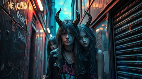 Explore a dreamlike, surreal world filled with iridescent colors and bizarre scenes.  Witness rebellious teens with fantastic