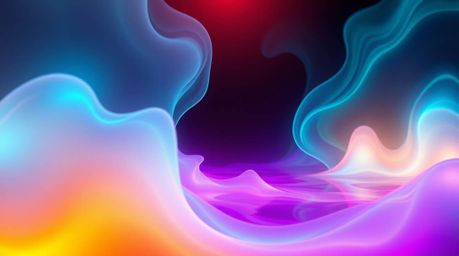 Experience a mesmerizing digital art piece radiating an ethereal, spiritual vibe.  Neon gradient textures flow across a liqui
