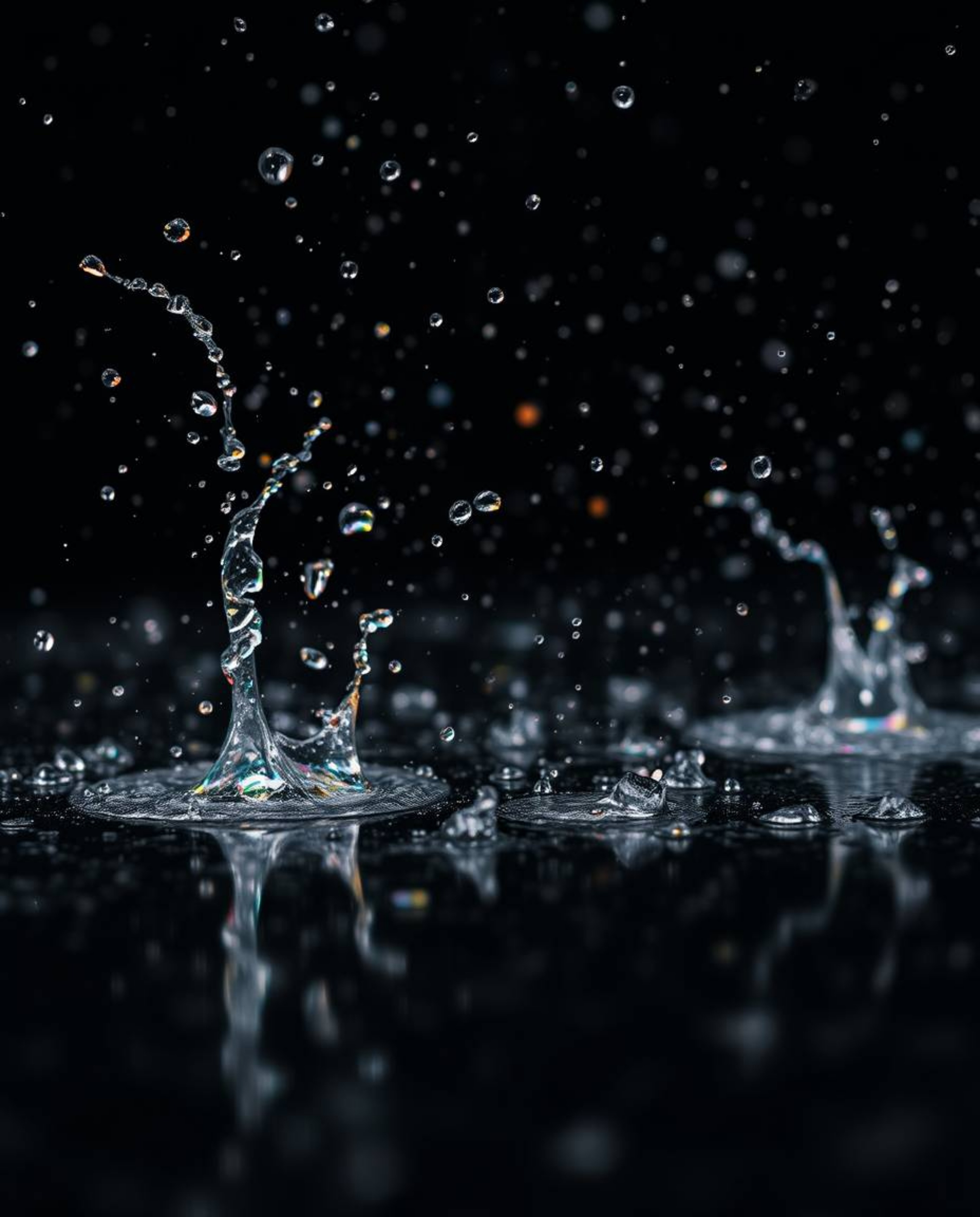 Explore the captivating world of dynamic splash photography with this freeze-frame motion shot. Against a stark black backgro