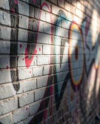 Explore the contrasting aesthetics of soft, pastel hues juxtaposed with vibrant graffiti art. This collection highlights the 