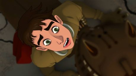 Experience a breathtaking overhead bird's eye view of a charming prince, his expressive features and fair skin illuminated by
