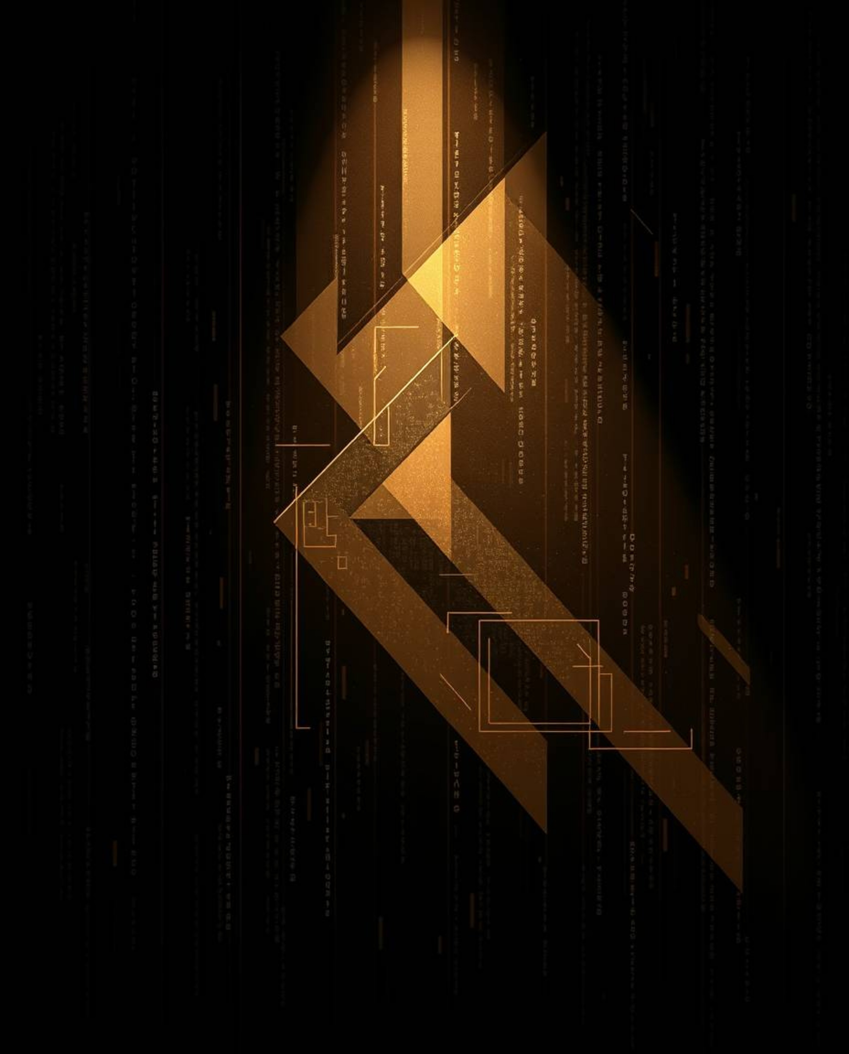 A captivating image showcases glitched geometric shapes floating in a cyberspace matrix.  High-contrast, low-key lighting emp