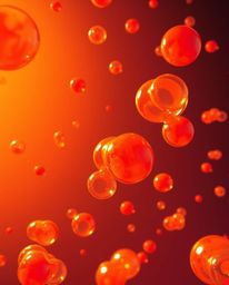 This stunning 3D render features translucent, fluid organic blobs gracefully floating in the vastness of space. Strong, warm 