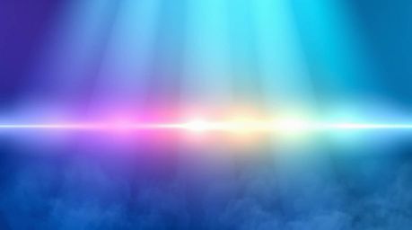 Explore a modern abstract poster design featuring volumetric lighting and a cool color palette of blues, greens, and purples.