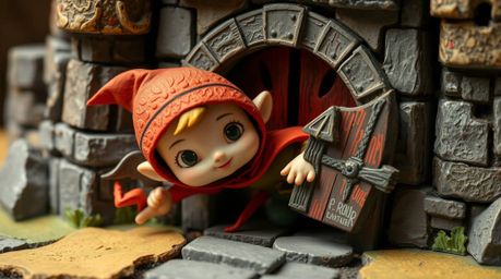 Witness a charming and adorable thief with delicate features as they sneak into a heavily guarded castle. This captivating sc